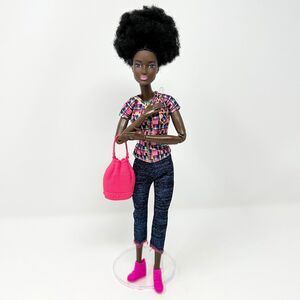 RARE Made To Move Barbie African American Black Afro Hazel Eyes Light Pink Lips
